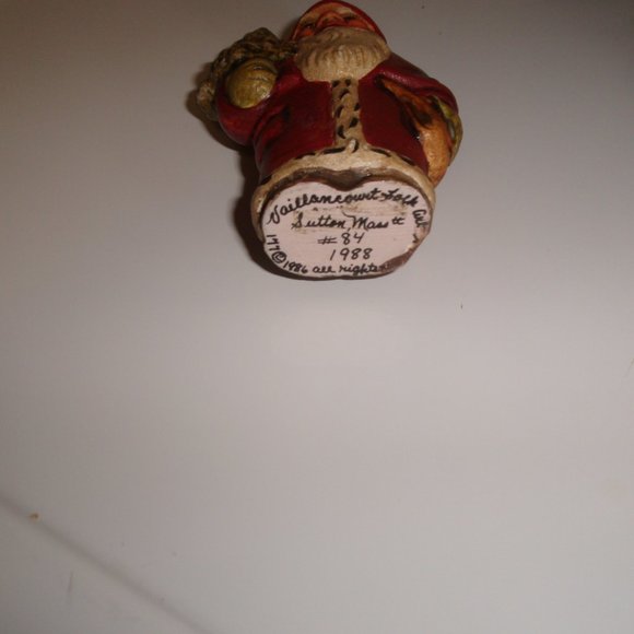 Vaillancourt folk art chalkware gnome tree Santa - Picture 3 of 3